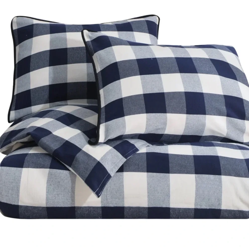 CAMILLE Duvet Set Navy And White / Super King